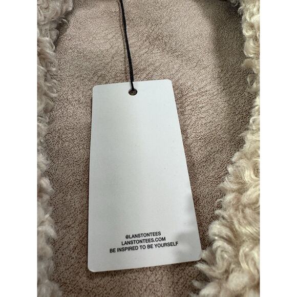 Lanston Sherling Trench Coat Sand Beige XS NWT Teddy Faux Shearling Long - Picture 9 of 9